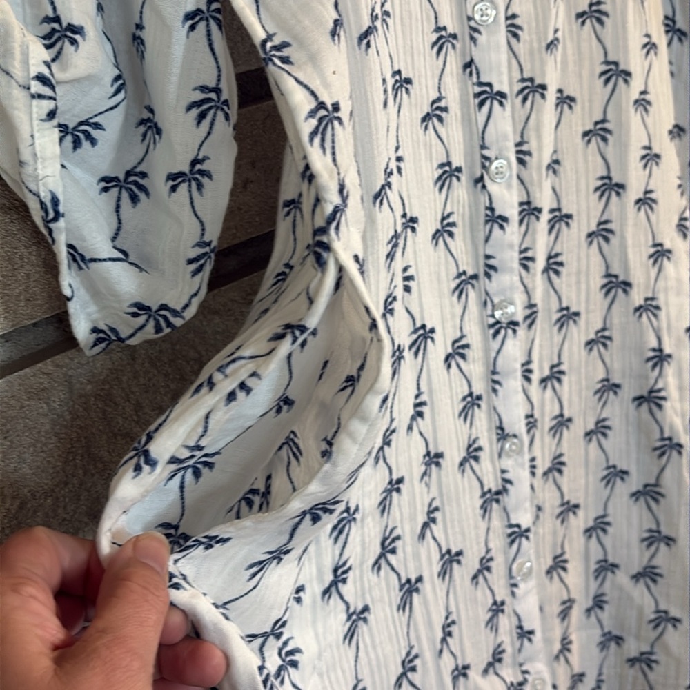 Talbots Palm Tree Print Shirt Dress - Picture 5 of 9